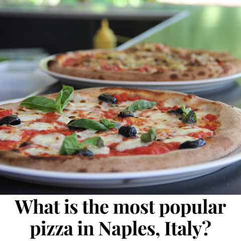 Pizza on a plate with olives, cheese