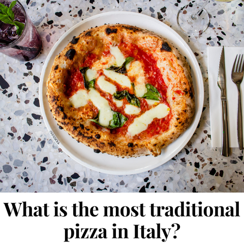 Neapolitan pizza with cheese, basil leaves