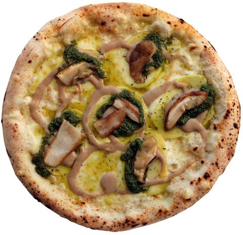 Neapolitan Potato Porcini Pesto Pizza - Pizza Bien